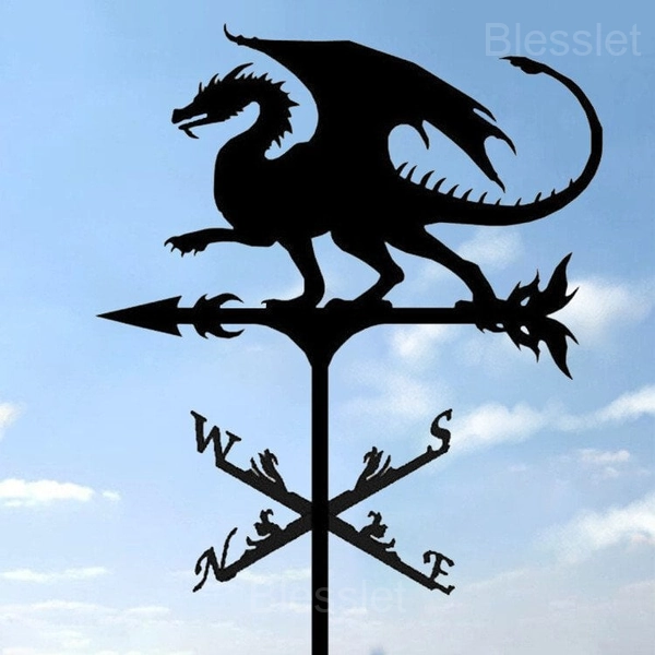 Durable Handmade Iron Weathervane – Stylish Outdoor Wind Indicator - DRAGON