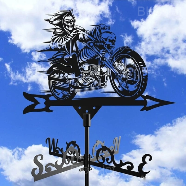 Durable Handmade Iron Weathervane – Stylish Outdoor Wind Indicator - Death