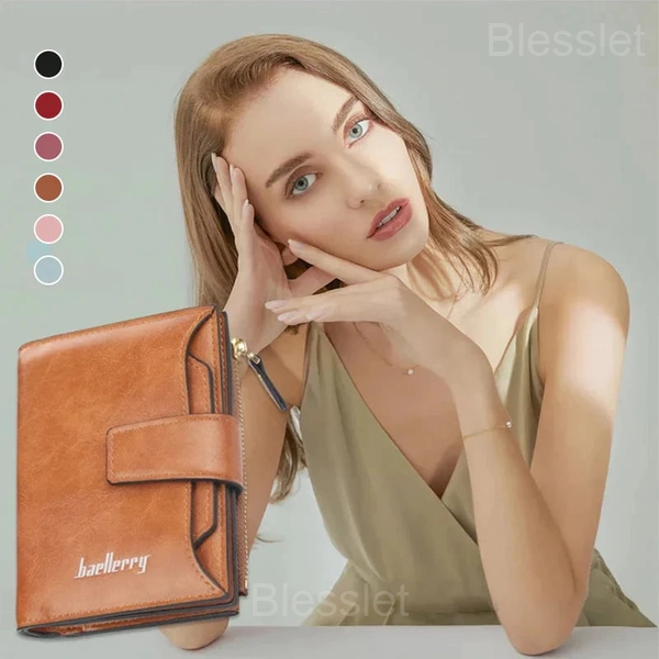 PU Leather Compact Wallet with Large Capacity and Waterproof Design
