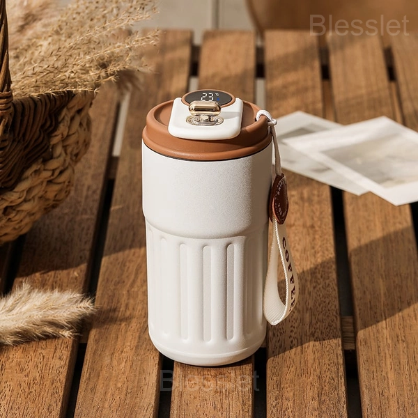 Portable Coffee Thermos Mug with Real-Time Temperature Display - Coffee ①