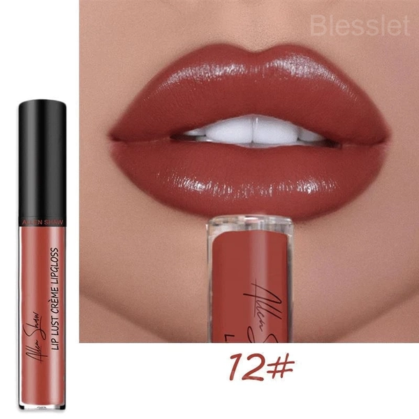 12-Color Creamy Metallic Lip Gloss – Lightweight & Moisturizing Shine - 12#