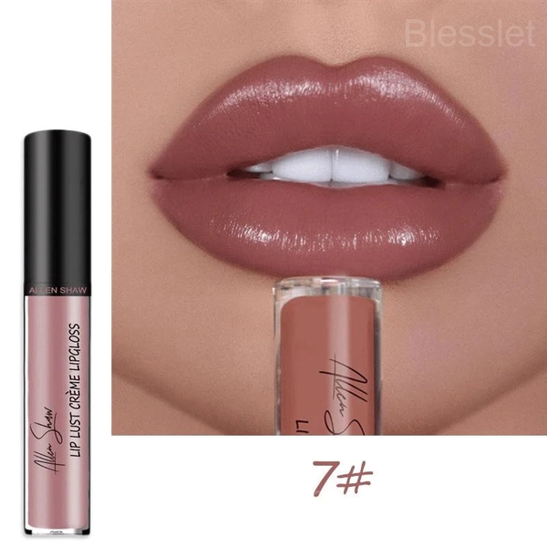 12-Color Creamy Metallic Lip Gloss – Lightweight & Moisturizing Shine - 7#