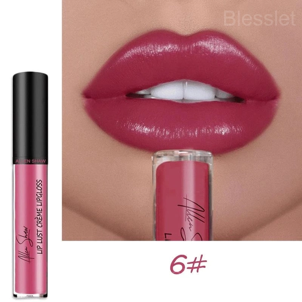 12-Color Creamy Metallic Lip Gloss – Lightweight & Moisturizing Shine - 6#