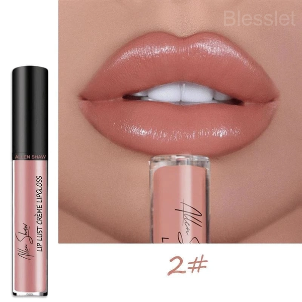 12-Color Creamy Metallic Lip Gloss – Lightweight & Moisturizing Shine - 2#