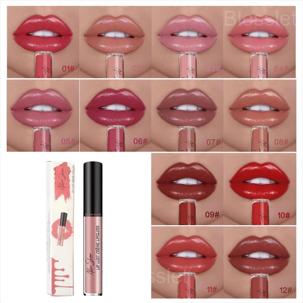 12-Color Creamy Metallic Lip Gloss – Lightweight & Moisturizing Shine - A Set Of 12 Colors