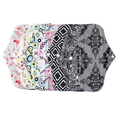 Reusable Bamboo Charcoal Sanitary Pads – Eco-Friendly & Ultra Absorbent (7PCS)