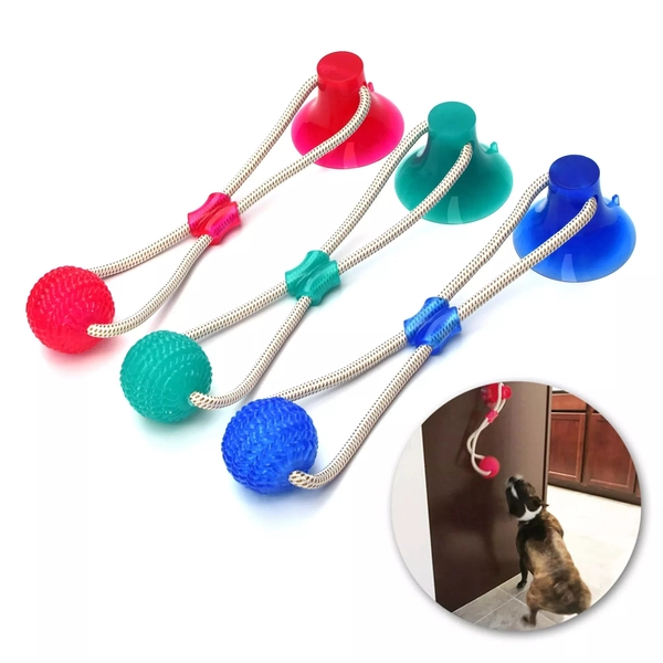 Multifunctional Dog Molar Bite Toy for Teeth Cleaning & Play - Red