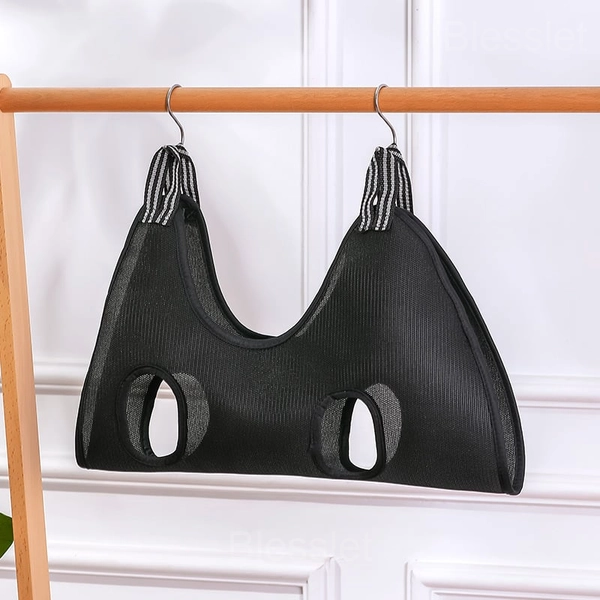 Adjustable Pet Grooming Hammock for Comfortable & Safe Care - Black, Medium