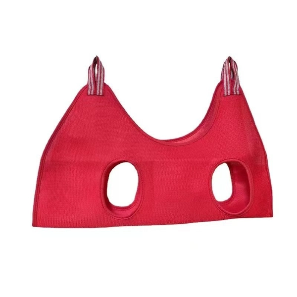 Adjustable Pet Grooming Hammock for Comfortable & Safe Care - Red, Medium