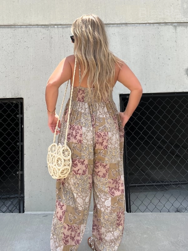 2023 Boho Balloon Pant Jumpsuit - Stylish & Comfortable Fit - khaki, XL