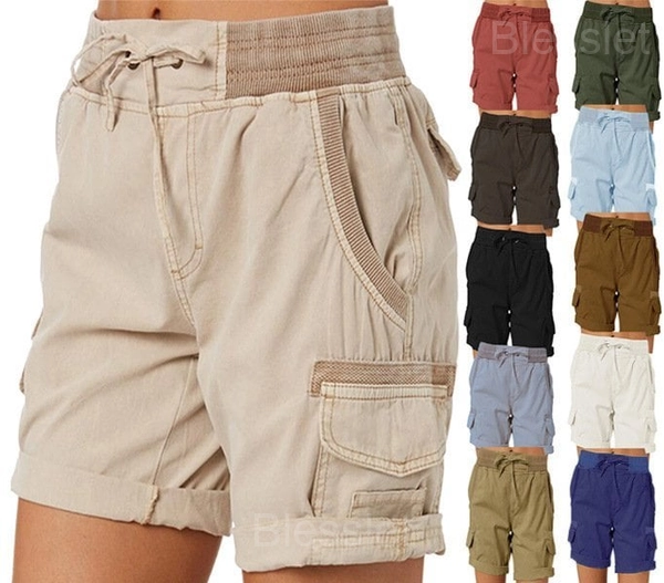 Women’s High Waist Casual Loose Cargo Shorts for Outdoor