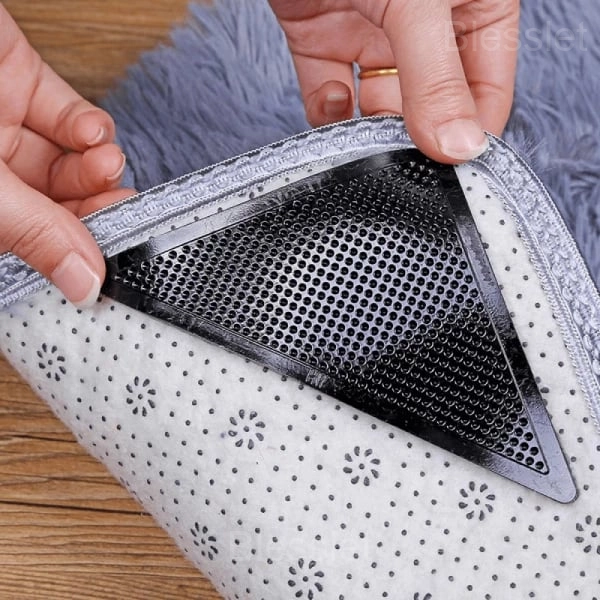 Rubber Anti-Curling Non-Slip Rug Gripper Pads - 8 Piece Set