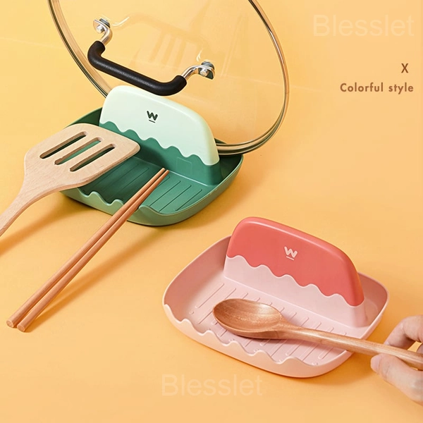 Utensils & Pot Lid Rest Holder with Drip Tray - Easy Clean - BUY 1, GREEN