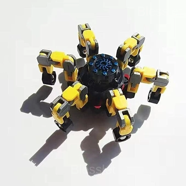 Transformable Fingertip Gyro Stress Relief Toy for Kids & Adults - Yellow