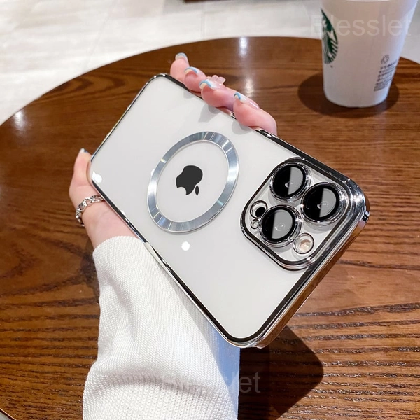 iPhone 14 Pro Max Magnetic Charging Case with Camera Protector - SILVER, IPHONE 13 PRO