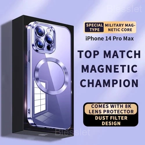 iPhone 14 Pro Max Magnetic Charging Case with Camera Protector