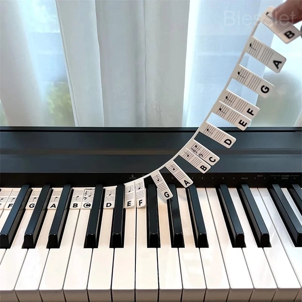 Removable Silicone Piano Keyboard Note Labels for Easy Learning