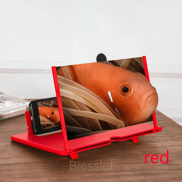 2024 HD Screen Magnifier for Smartphones – Portable Phone Amplifier - 10 inch, Red