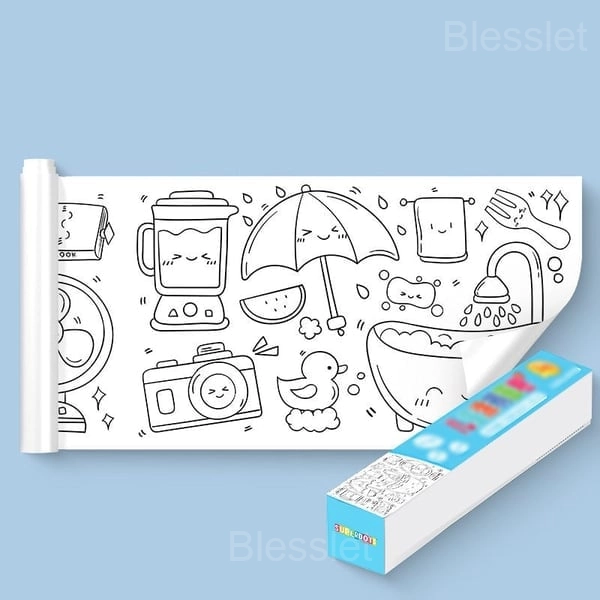 Children’s Drawing Roll – Reusable Wall Sticker Art Kit with Crayons - ☔DAILY GOODS