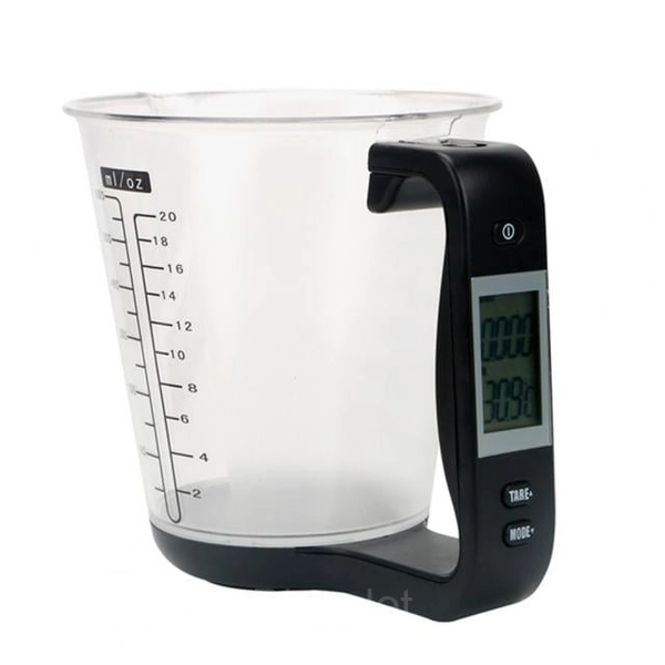 Digital Smart Measuring Cup with Scale and Thermometer – 5-in-1 Tool - Black
