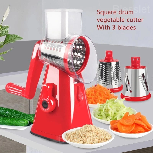 Multifunctional Vegetable Cutter & Slicer with Rotary Grater
