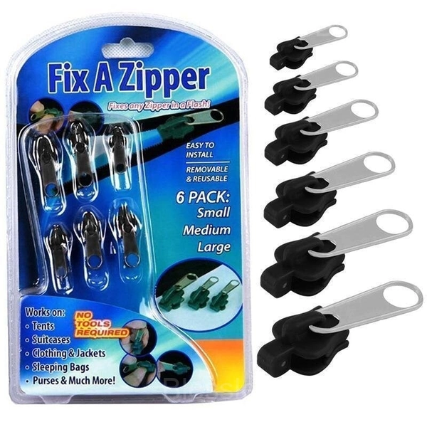 Universal Zipper Repair Puller Kit - 6 Pieces Durable Fixers