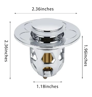 Universal Pop-Up Sink Drain Stopper with Anti-Clog Basket - 🔥🔥🔥🔥BUY 5 GET 3 FREE (8 PCS&FREE SHIPPING), Silver