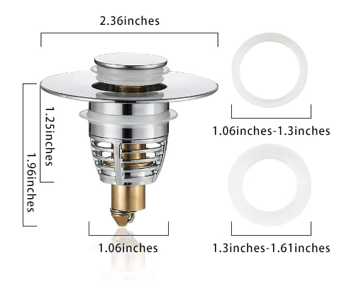 Universal Pop-Up Sink Drain Stopper with Anti-Clog Basket - 🔥🔥🔥BUY 3 GET 2 FREE (5PCS), Upgraded version （US）