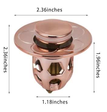 Universal Pop-Up Sink Drain Stopper with Anti-Clog Basket - 🔥BUY1, Rose Gold