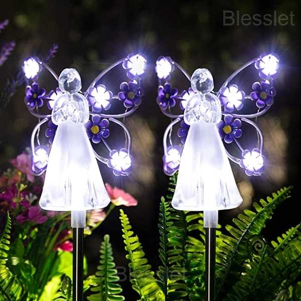 Waterproof Solar Angel Garden Lights – Memorial & Outdoor Decor - Purple