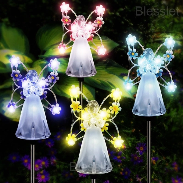 Waterproof Solar Angel Garden Lights – Memorial & Outdoor Decor - Pink