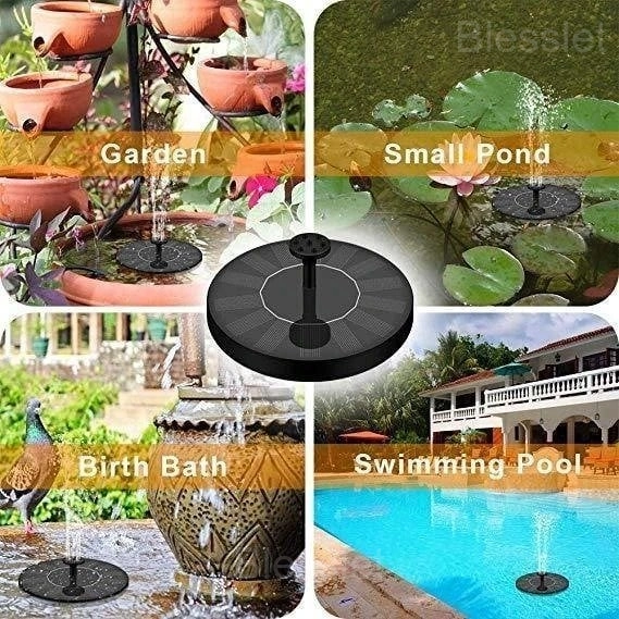 Solar-Powered Bird Fountain Kit with 4 Fountain Heads, No Wiring - BUY2 - FREE SHIPPING