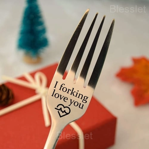 Engraved Stainless Steel Fork with Gift Box - Elegant & Durable - I FORKING LOVE YOU, 🔥With Gift Box
