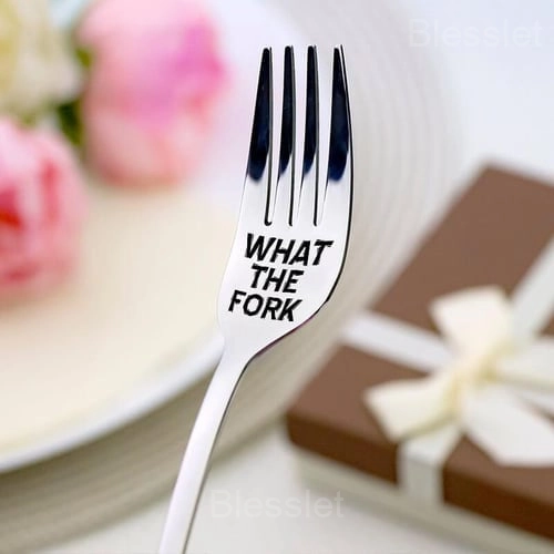 Engraved Stainless Steel Fork with Gift Box - Elegant & Durable - WHAT THE FORK, 🔥With Gift Box