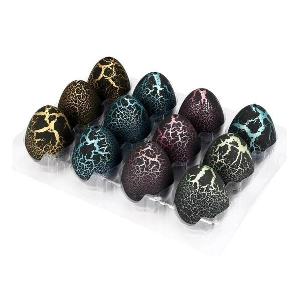 Magic Hatching Dinosaur Eggs - Fun Educational Kids Toy - BLACK CRACK, 12PCS