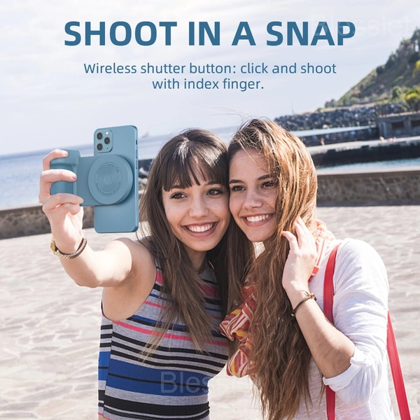 Magnetic Bluetooth Camera Handle with Wireless Charging Option - Dark Blue, Basic model