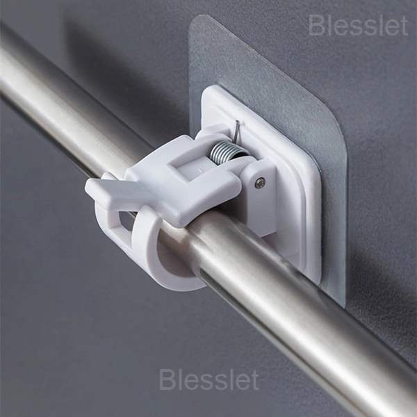 Nail-Free Adjustable Curtain Rod Hooks Set - Strong 2KG Hold