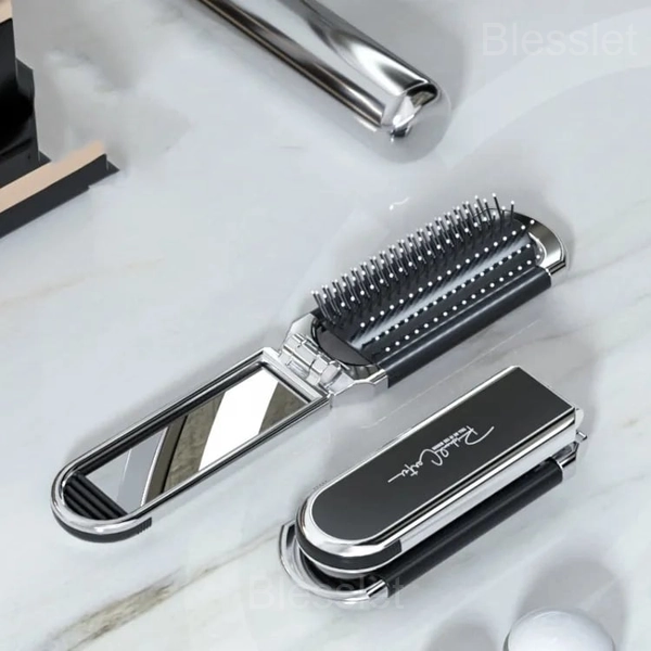 Compact Travel Folding Mirror Hair Brush - Portable & Convenient - 🔥BUY 2 GET 1 FREE(3PCS)