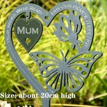 Memorial Butterfly Garden Plaque - Heartfelt Tribute Ornament - MUM