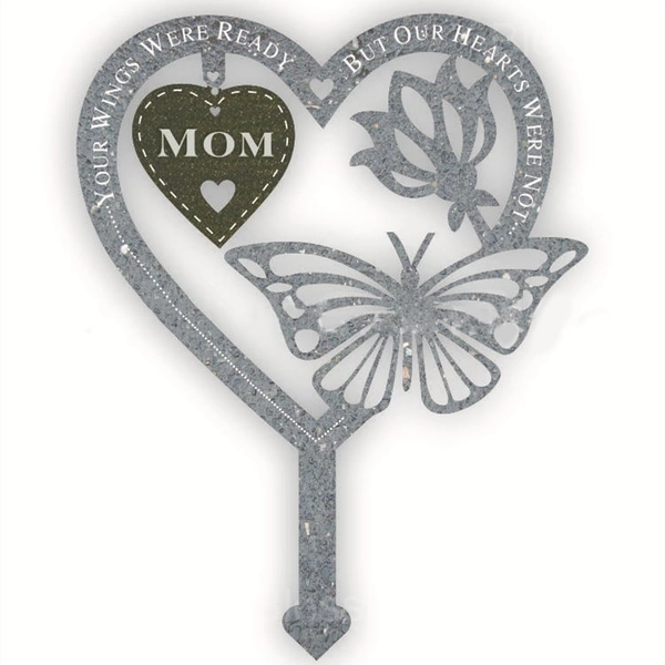 Memorial Butterfly Garden Plaque - Heartfelt Tribute Ornament - MOM