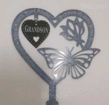 Memorial Butterfly Garden Plaque - Heartfelt Tribute Ornament - GRANDSON
