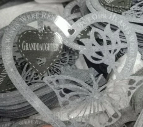 Memorial Butterfly Garden Plaque - Heartfelt Tribute Ornament - GRANDDAUGHTER