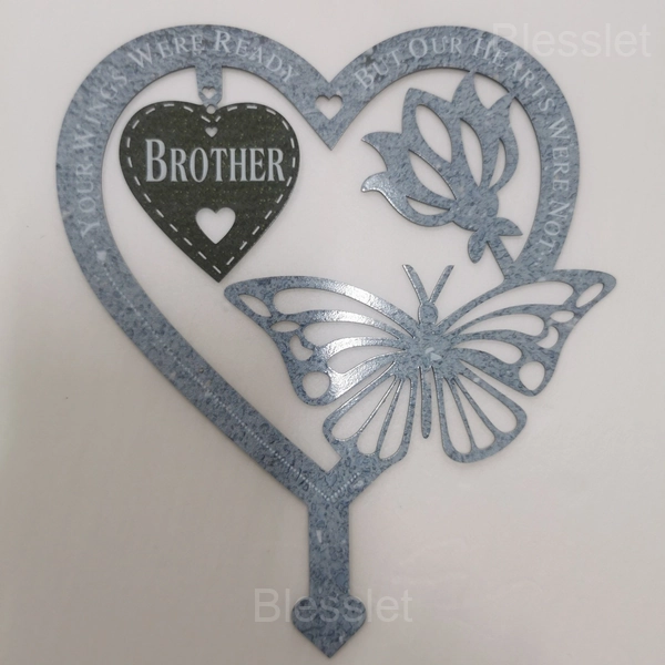Memorial Butterfly Garden Plaque - Heartfelt Tribute Ornament - brother