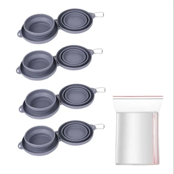 Portable Foldable Travel Dog Diner Set with Water & Food Bowls