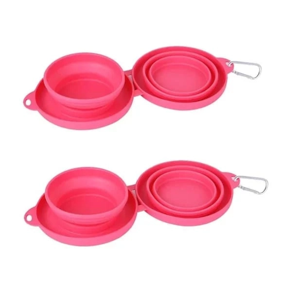 Portable Foldable Travel Dog Diner Set with Water & Food Bowls