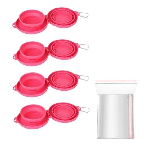 Portable Foldable Travel Dog Diner Set with Water & Food Bowls