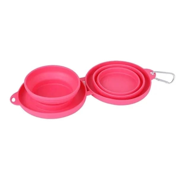 Portable Foldable Travel Dog Diner Set with Water & Food Bowls