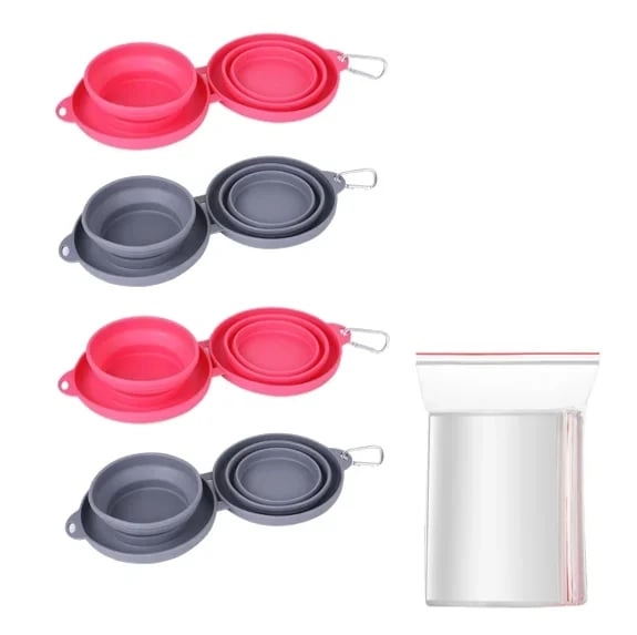 Portable Foldable Travel Dog Diner Set with Water & Food Bowls