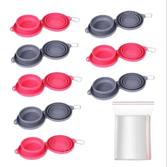 Portable Foldable Travel Dog Diner Set with Water & Food Bowls
