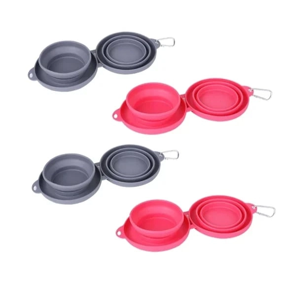 Portable Foldable Travel Dog Diner Set with Water & Food Bowls